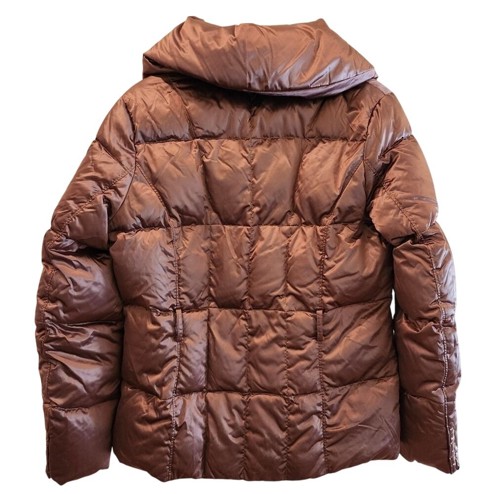 Lands End Bronze Down Puffer Coat Size Medium 10-12 - Picture 2 of 9